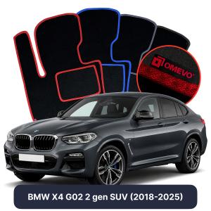 OMEVO Velour Car Mats for BMW X4 G02 2 gen SUV (2018-2025)