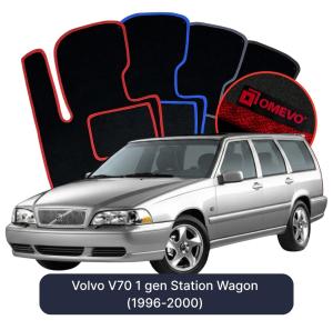 OMEVO Velour Car Mats for Volvo V70 1 gen Station Wagon (1996-2000)