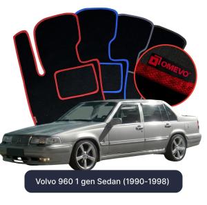 OMEVO Velour Car Mats for Volvo 960 1 gen Sedan (1990-1998)