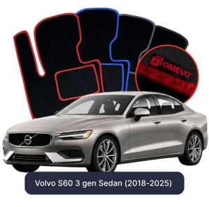 OMEVO Velour Car Mats for Volvo S60 3 gen Sedan (2018-2025)