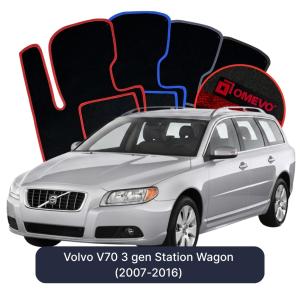 OMEVO Velour Car Mats for Volvo V70 3 gen Station Wagon (2007-2016)