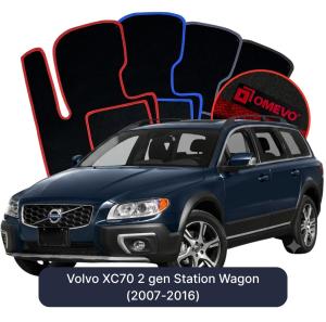 OMEVO Velour Car Mats for Volvo XC70 2 gen Station Wagon (2007-2016)