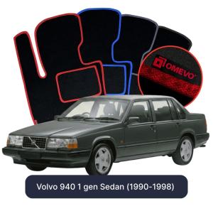 OMEVO Velour Car Mats for Volvo 940 1 gen Sedan (1990-1998)