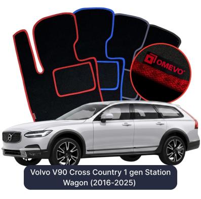 Velour car mats OMEVO for Volvo V90 Cross Country 1 gen estate (2016–2025)