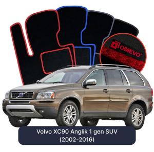 OMEVO Velour Car Mats for Volvo XC90 Anglik 1 gen SUV (2002-2016)