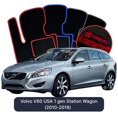 Velour car mats OMEVO for Volvo V60 USA 1 gen Station Wagon (2010–2018)