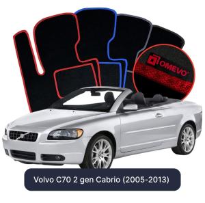 OMEVO Velour Car Mats for Volvo C70 2 gen Cabrio (2005-2013)