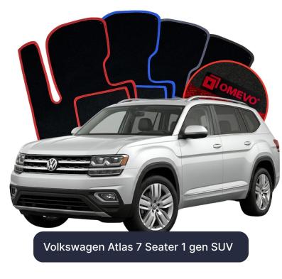 Velour car mats OMEVO for Volkswagen Atlas 7 Seater 1 gen SUV (2016-2025)