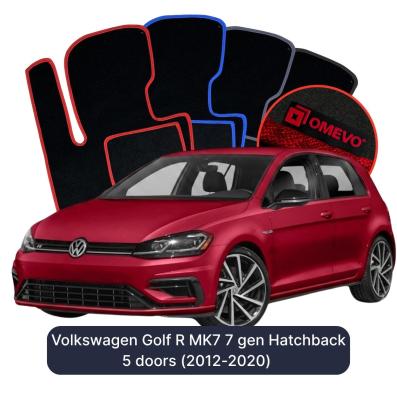 Velour car mats OMEVO for Volkswagen Golf R MK7 7 gen Hatchback 5 doors (2012-2020)