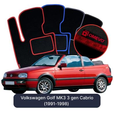 Velour car mats OMEVO for Volkswagen Golf MK3 3 gen Cabrio (1991-1998)