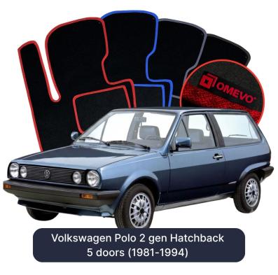 Velour car mats OMEVO for Volkswagen Polo 2 gen Hatchback 5 doors (1981-1994)