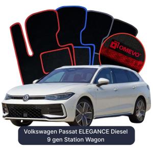 OMEVO Velour Car Mats for Volkswagen Passat ELEGANCE Diesel 9 gen Station Wagon (2024-2025)