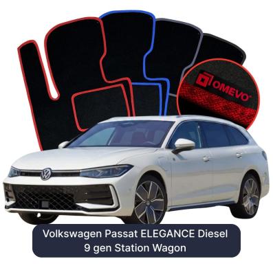 Velour car mats OMEVO for Volkswagen Passat ELEGANCE Diesel 9 gen Station Wagon (2024-2025)
