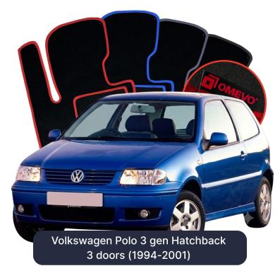 Velour car mats OMEVO for Volkswagen Polo 3 gen Hatchback 3 doors (1994-2001)