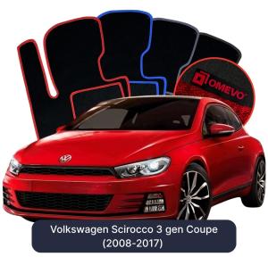 OMEVO Velour Car Mats for Volkswagen Scirocco 3 gen Coupe (2008-2017)