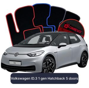 OMEVO Velour Car Mats for Volkswagen ID.3 1 gen Hatchback 5 doors (2019-2025)
