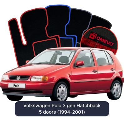 Velour car mats OMEVO for Volkswagen Polo 3 gen Hatchback 5 doors (1994-2001)