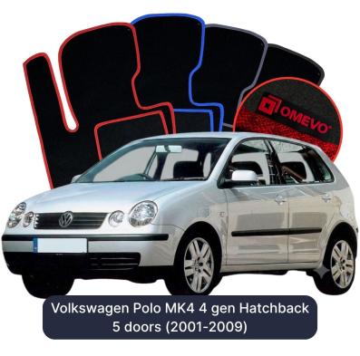 Velour car mats OMEVO for Volkswagen Polo MK4 4 gen Hatchback 5 doors (2001-2009)