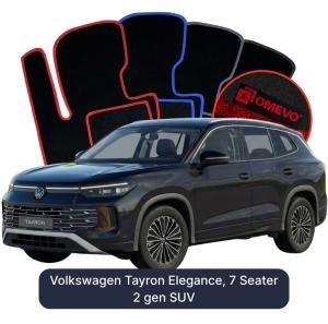 OMEVO Velour Car Mats for Volkswagen Tayron Elegance 7-seater 2 gen SUV (2024-2025)
