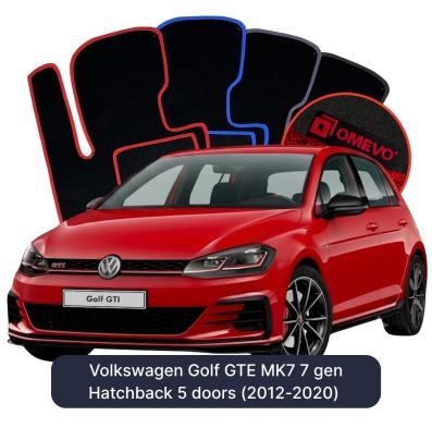 Velour car mats OMEVO for Volkswagen Golf GTE MK7 7 gen Hatchback 5 doors (2012-2020)