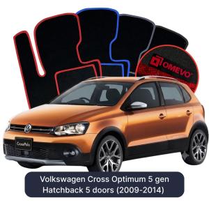 OMEVO Velour Car Mats for Volkswagen Cross Optimum 5 gen Hatchback 5 doors (2009-2014)