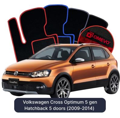 Velour car mats OMEVO for Volkswagen Cross Optimum 5 gen Hatchback 5 doors (2009-2014)