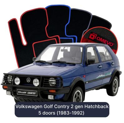 Velour car mats OMEVO for Volkswagen Golf Contry 2 gen Hatchback 5 doors (1983-1992)