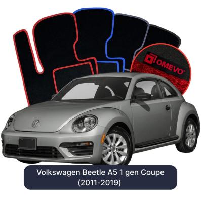 Velour car mats OMEVO for Volkswagen Beetle A5 2 gen Coupe (2011-2019)