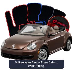 OMEVO Velour Car Mats for Volkswagen Beetle 2 gen Cabrio (2011-2019)