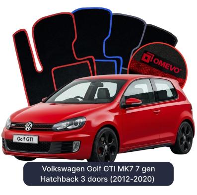 Velour car mats OMEVO for Volkswagen Golf GTI MK7 7 gen Hatchback 3 doors (2012-2020)