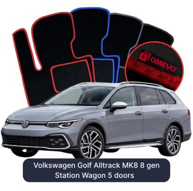 Velour car mats OMEVO for Volkswagen Golf Alltrack MK8 8 gen Station Wagon 5 doors (2019-2025)