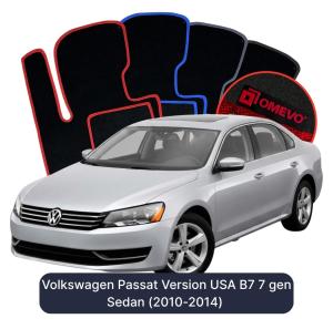 OMEVO Velour Car Mats for Volkswagen Passat B7 7 gen Sedan USA Version (2010-2014)