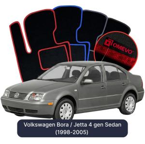 OMEVO Velour Car Mats for Volkswagen Bora / Jetta 4 gen Sedan (1998-2005)