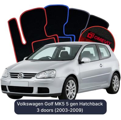 Velour car mats OMEVO for Volkswagen Golf MK5 5 gen Hatchback 3 doors (2003-2009)