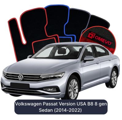 Velour car mats OMEVO for Volkswagen Passat USA Version B8 8 gen Sedan (2014-2022)