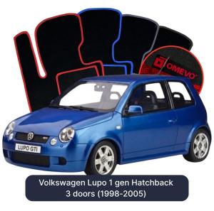 OMEVO Velour Car Mats for Volkswagen Lupo 1 gen Hatchback 3 doors (1998-2005)