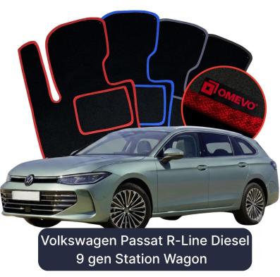 Velour car mats OMEVO for Volkswagen Passat R-Line Diesel 9 gen Station Wagon (2024-2025)