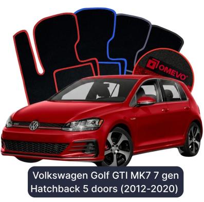 Velour car mats OMEVO for Volkswagen Golf GTI MK7 7 gen Hatchback 5 doors (2012-2020)