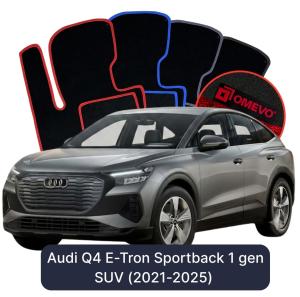 OMEVO Velour Car Mats for Audi Q4 E-Tron Sportback 1 gen SUV (2021-2025)