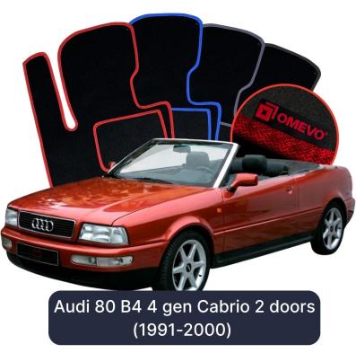 Velour car mats OMEVO for Audi 80 B4 4 gen Cabrio 2 doors (1991-2000)