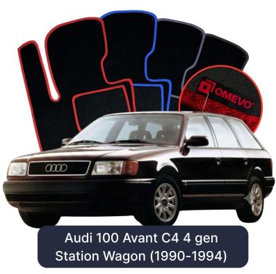 Velour car mats OMEVO for Audi 100 Avant C4 4 gen Station Wagon (1990-1994)