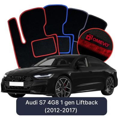 Velour car mats OMEVO for Audi S7 4G8 1 gen Liftback (2012-2017)