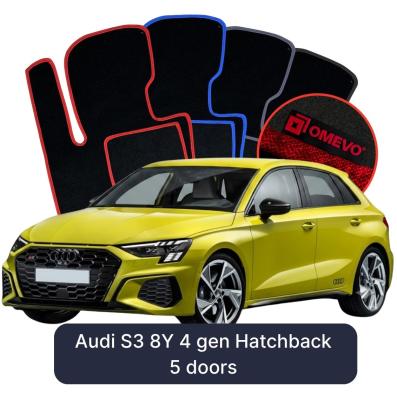 Velour car mats OMEVO for Audi S3 8Y 4 gen Hatchback 5 doors (2020-2025)