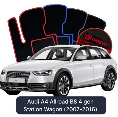Velour car mats OMEVO for Audi A4 Allroad B8 4 gen Station Wagon (2007-2016)