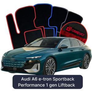 OMEVO Velour Car Mats for Audi A6 e-tron Sportback Performance 1 gen Liftback (2024-2025)