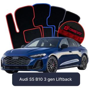 OMEVO Velour Car Mats for Audi S5 B10 3 gen Liftback (2024-2025)