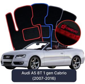 OMEVO Velour Car Mats for Audi A5 8T 1 gen Cabrio (2007-2016)