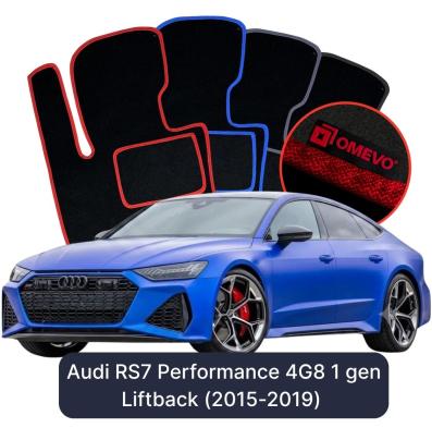 Velour car mats OMEVO for Audi RS7 Performance 4G8 1 gen Liftback (2015-2019)