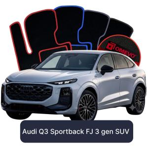 OMEVO Velour Car Mats for Audi Q3 Sportback FJ 3 gen SUV (2025-2026)