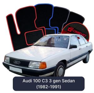 OMEVO Velour Car Mats for Audi 100 3 gen Sedan (1982-1991)